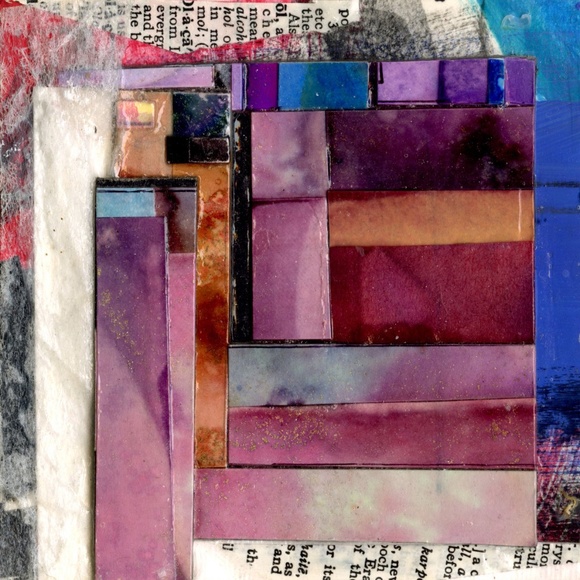 Original Mixed Media 2-sided Chunky Art - Collage Joy 6 - Picture 3 of 4